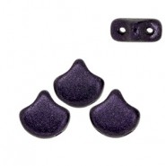 Ginko Leaf Bead kralen 7.5x7.5mm Metallic suede dark purple